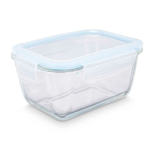 Lunch box Transparent Silicone Borosilicate Glass 950 ml 18 x 8,8 x 13,5 cm (12 Units)