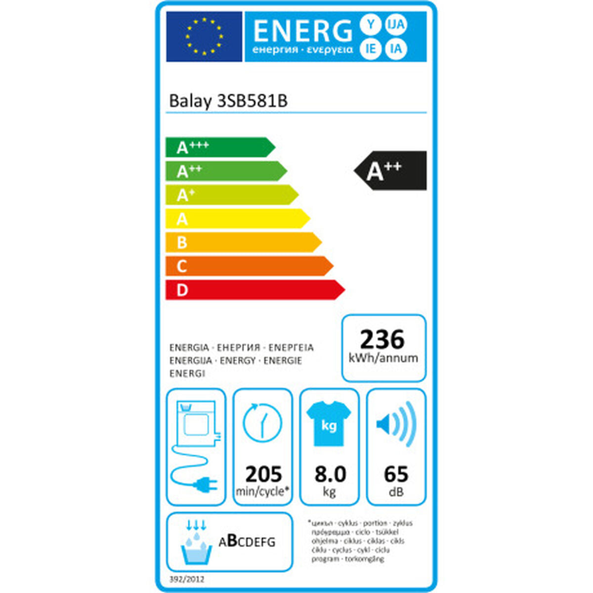 Condensation dryer Balay 8 kg