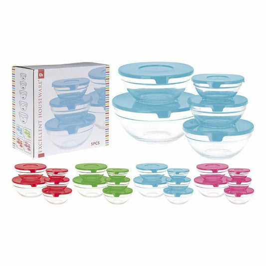 Set of 5 lunch boxes Glass EH Transparent