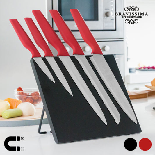 Bravissima Kitchen Knives with Magnetic Stand (6 pieces)