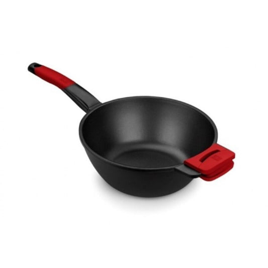 Wok Pan BRA A412028 Red/Black Ø 28 cm (Ø 28 cm)